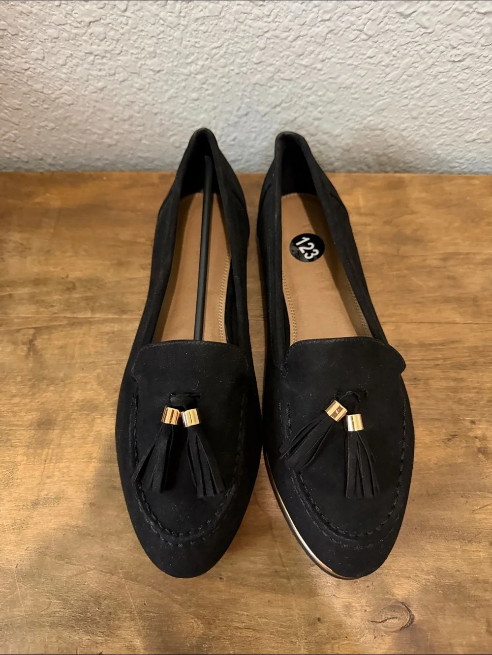 London Rag Women's Black Tassel Loafers size 9